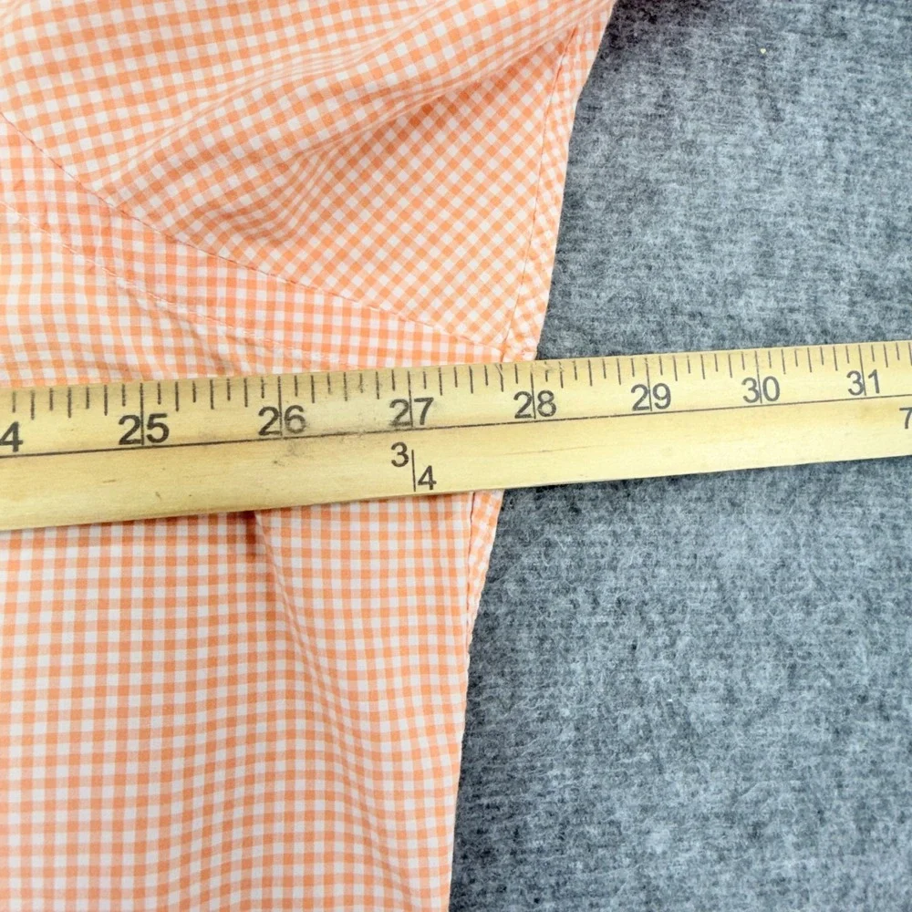 Polo Ralph Lauren Mens XXL Orange Gingham Cotton Button Up Short Sleeve Shirt